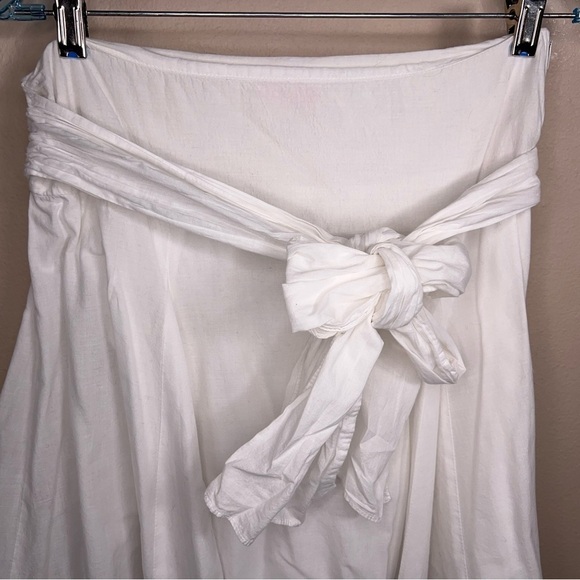 SIZE 5 JOE BENBASSET WHITE FLORAL EMBROIDERED SKIRT TIE ACCENT COTTON LINED BOHO - Picture 3 of 10